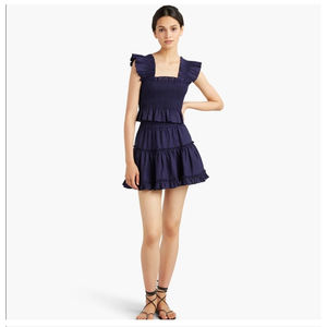 NEW Hill House Navy Blue Linen Paz Skirt Medium